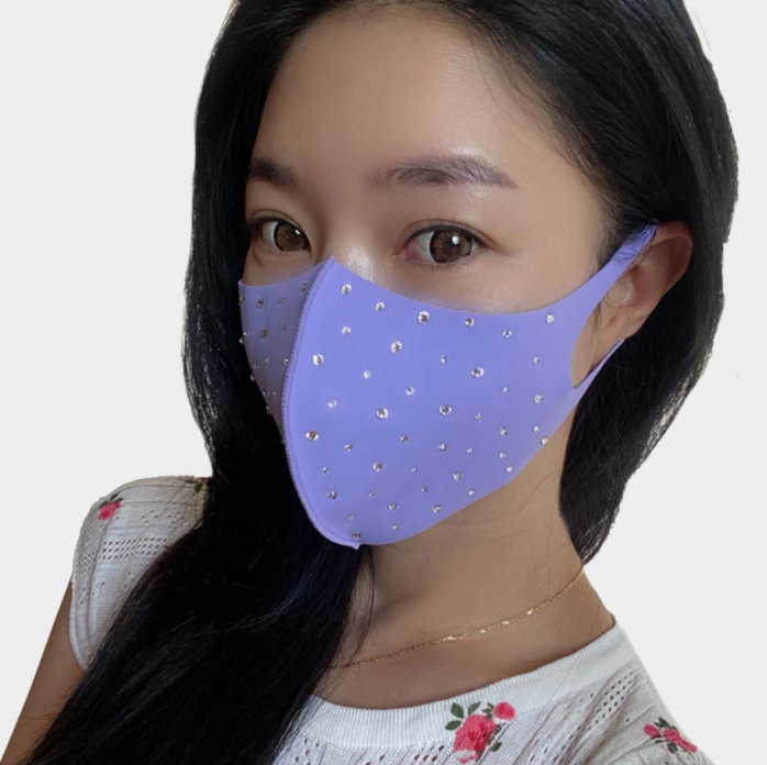 Lilac Rhinestone Face Covering