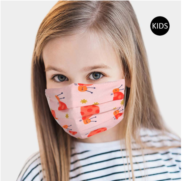 Children's Pink Lady Bug Face Covering