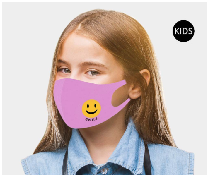 Children's Smile Face Covering - Purple