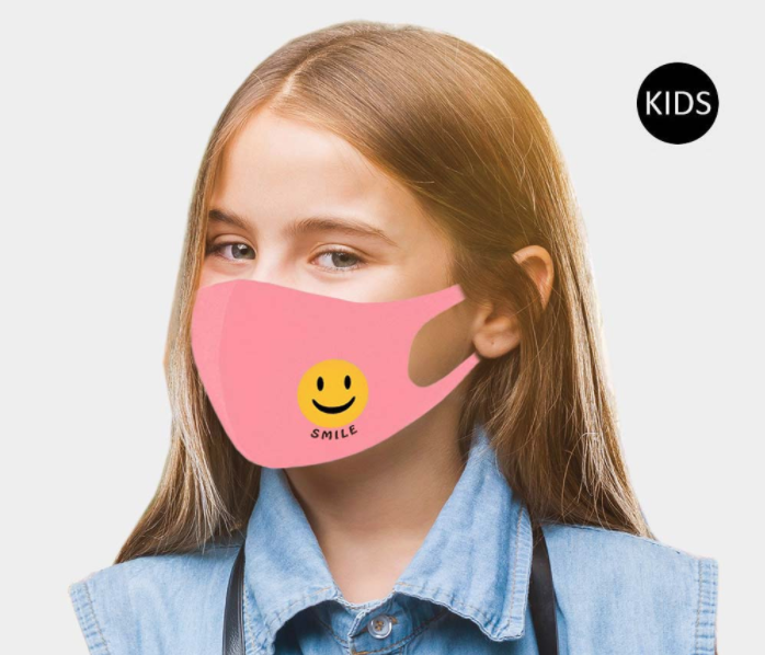 Children's Smile Face Covering - Pink