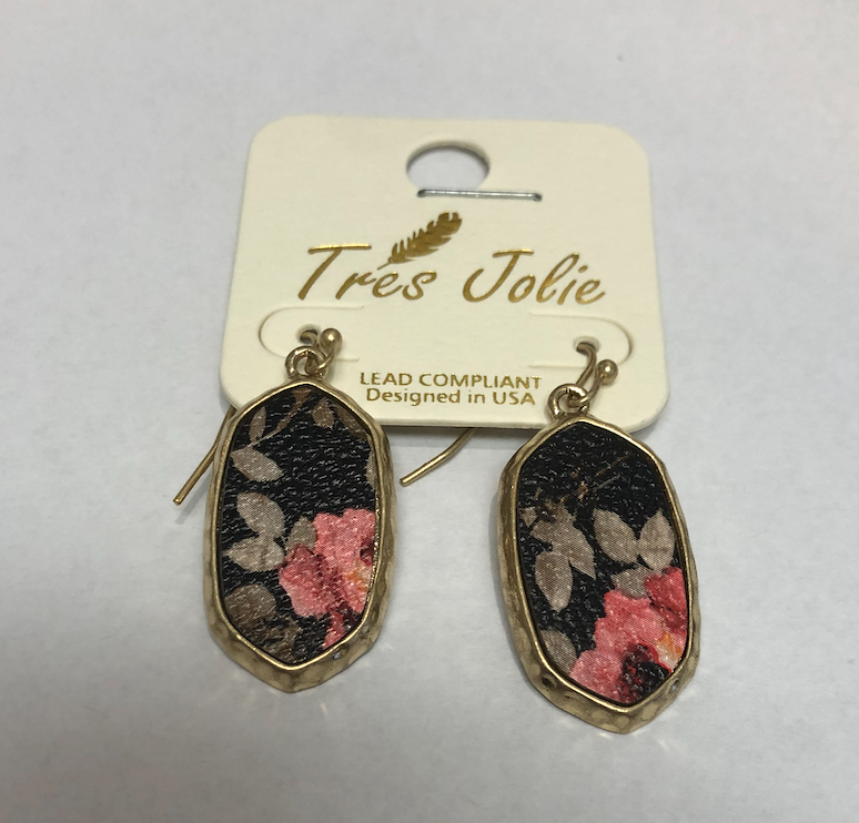 Black Floral Earrings