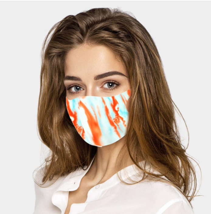 Tie Dye Face Covering - Blue Orange