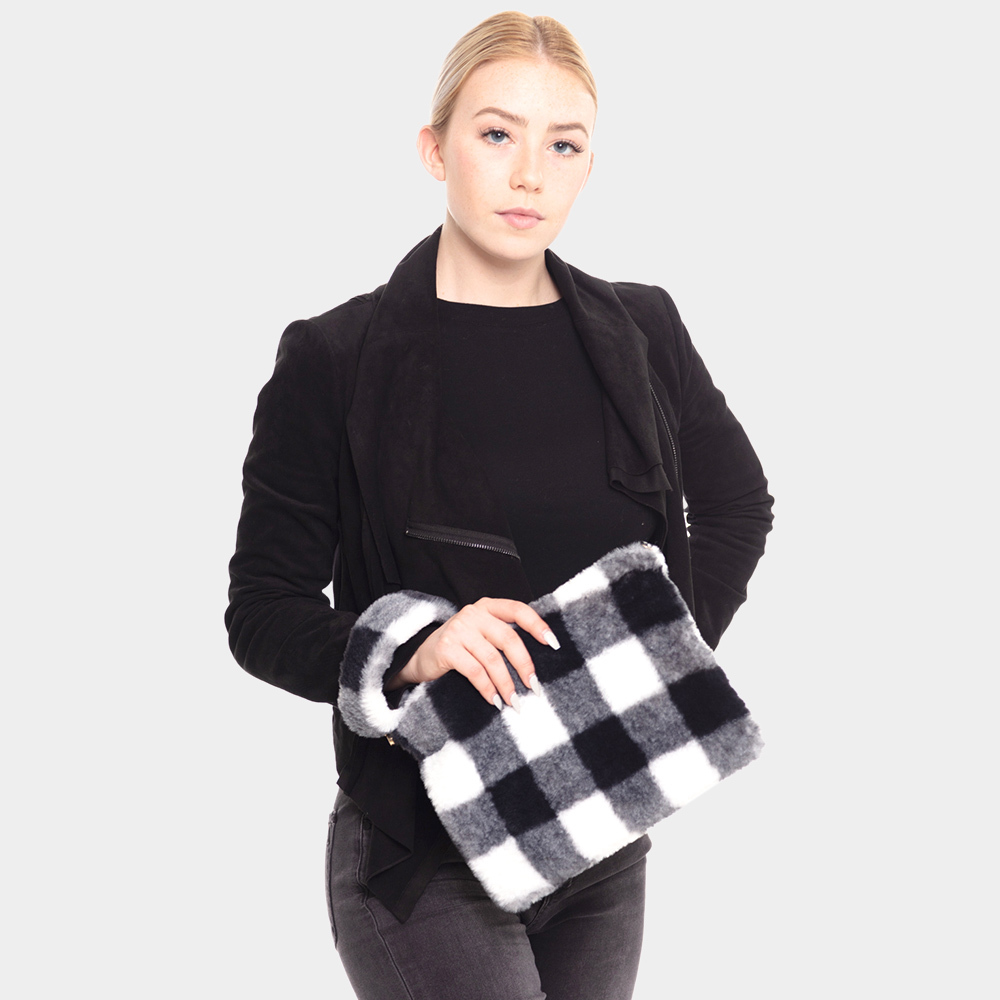 White Buffalo Plaid Crossbody/Clutch