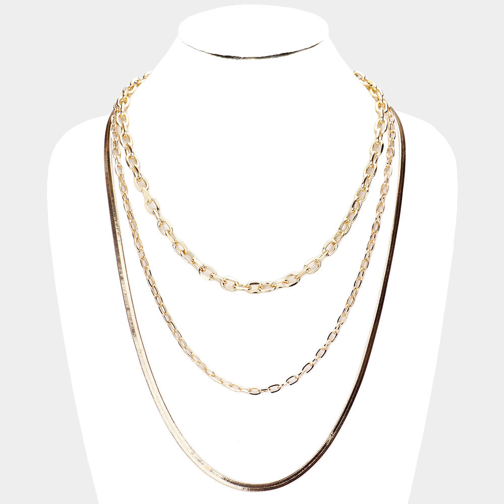 Gold Triple Layer Necklace