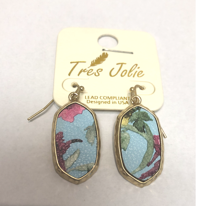 Blue Floral Earrings